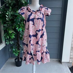 Never a Wallflower Vicky Floral Blue and Red Dress